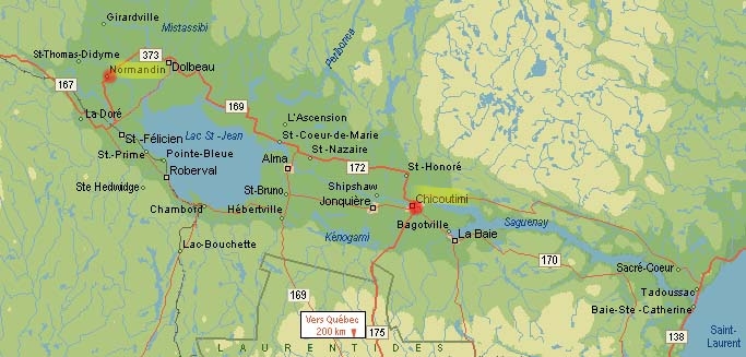 carte géographique saguenay-lac-st-jean