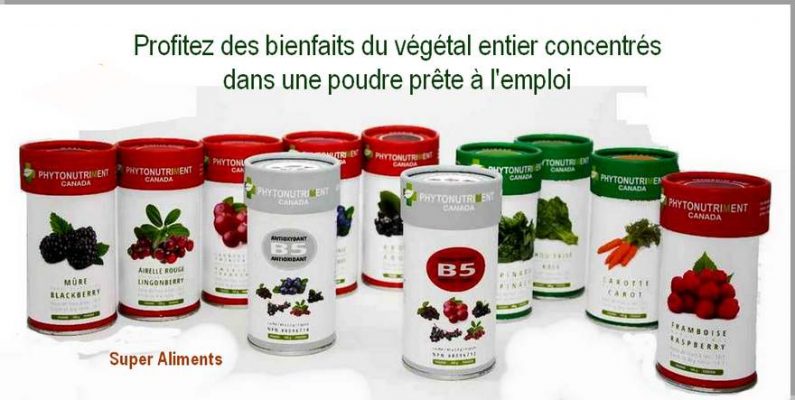 Poudres de fruits & légumes de Phytonutriment Canad